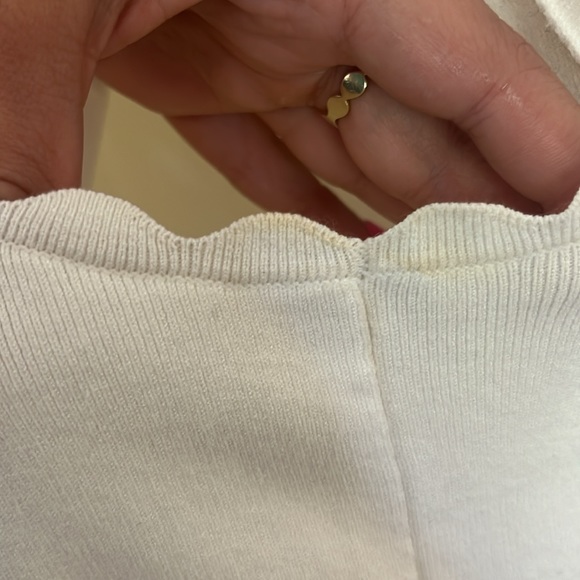 Minnie Rose White Scalloped Racerback Tank Size M - Picture 4 of 4